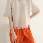 フリンジヘムプリーツTシャツ　7色入 - SonderSable