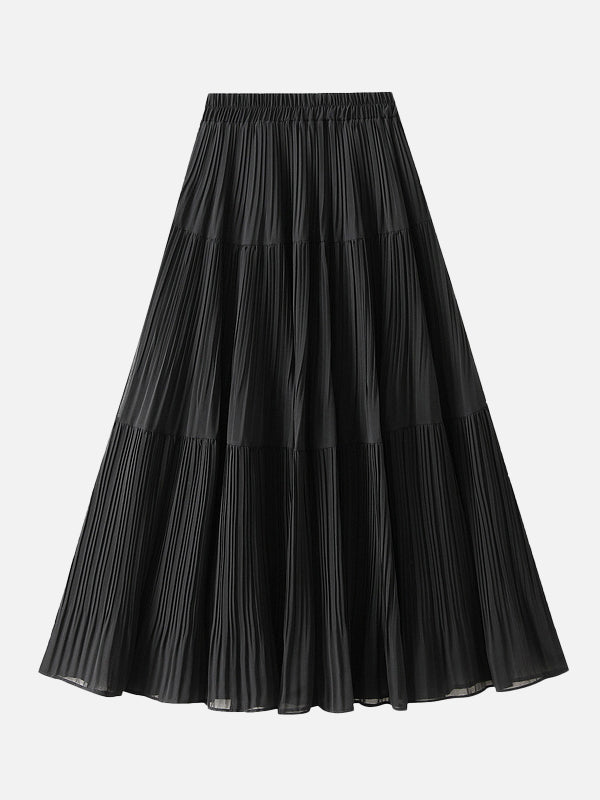 フェードアウトプリーツティアードスカート　6色入