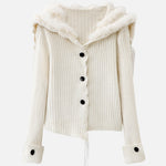 セーラーカラー編み込みロングリボンニットカーディガン　3色入 - SonderSable