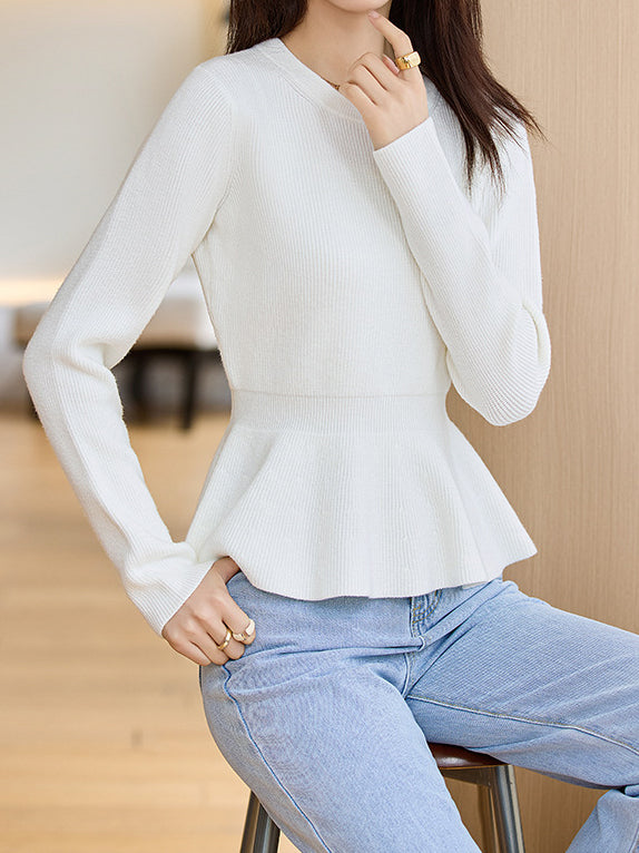 <先行公開>クルーネックぺプラムニット　5色入 - SonderSable