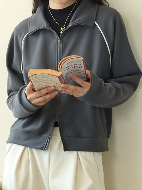 Training-style zip-up blouson (4 colors)