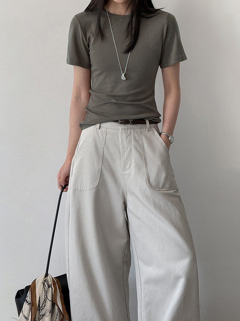 エスニックスカーフ付ベーシックTシャツ