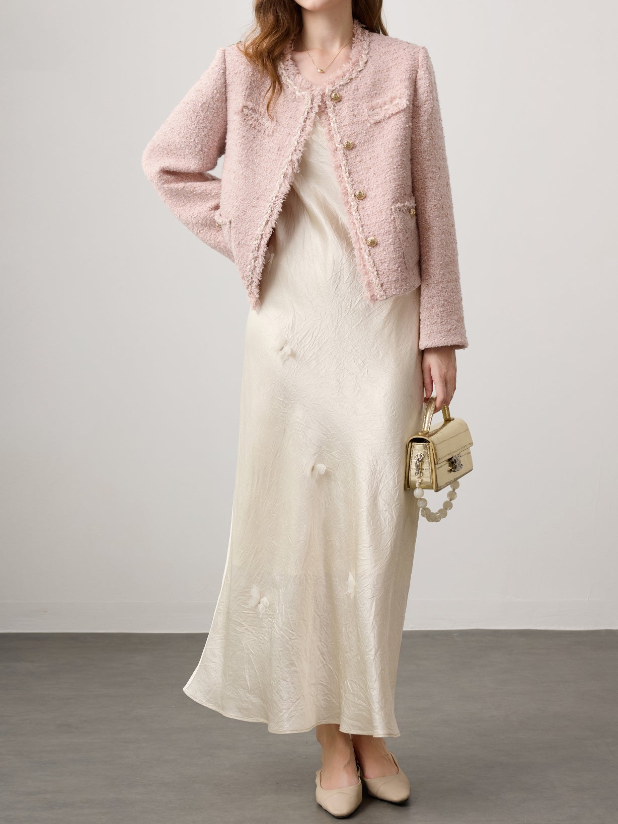 フリンジエレガントツイードジャケット - SonderSable