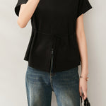 フロントスリットストラップTシャツ　2色入 - SonderSable