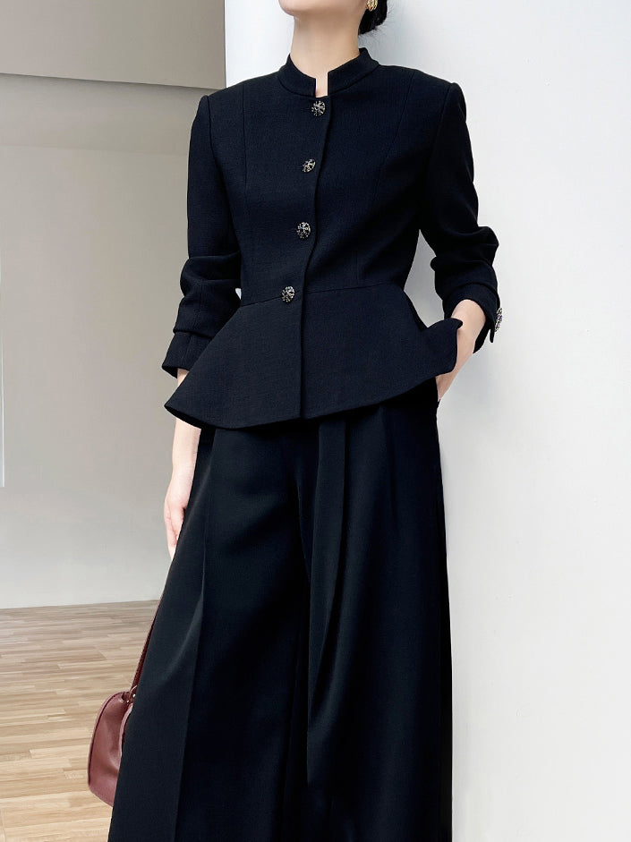 レトロボタンぺプラムジャケット - SonderSable