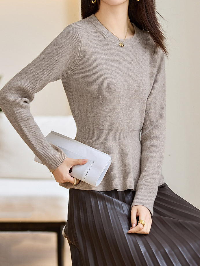 <先行公開>クルーネックぺプラムニット　5色入 - SonderSable