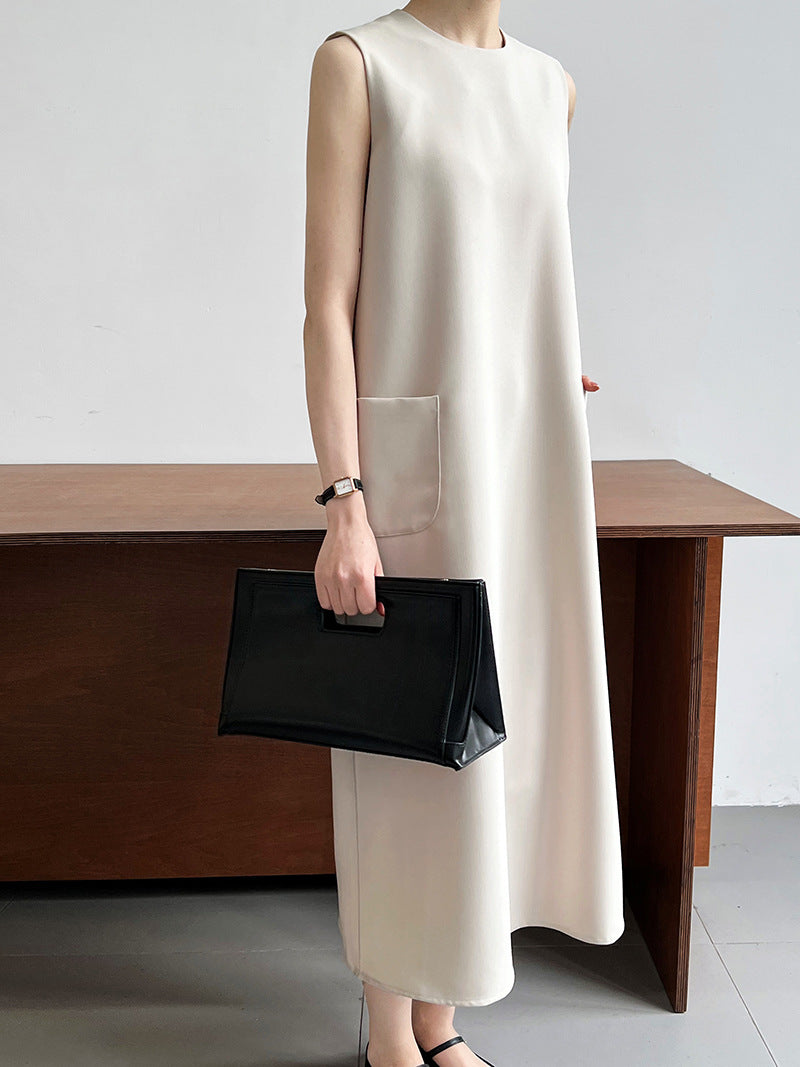 Side pocket long tank dress, 2 colors included