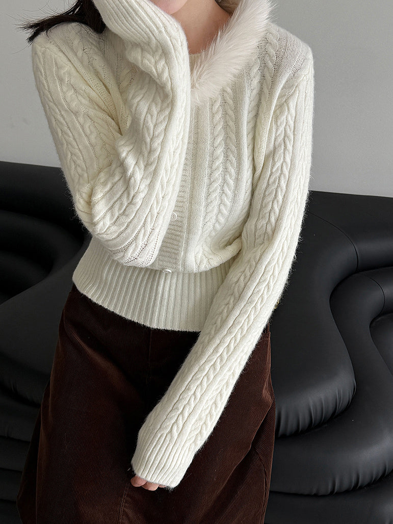 Fur-colored cable knit (5 colors)