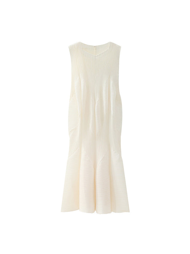 Irregular Cut Pleated Dress, 3 Colors