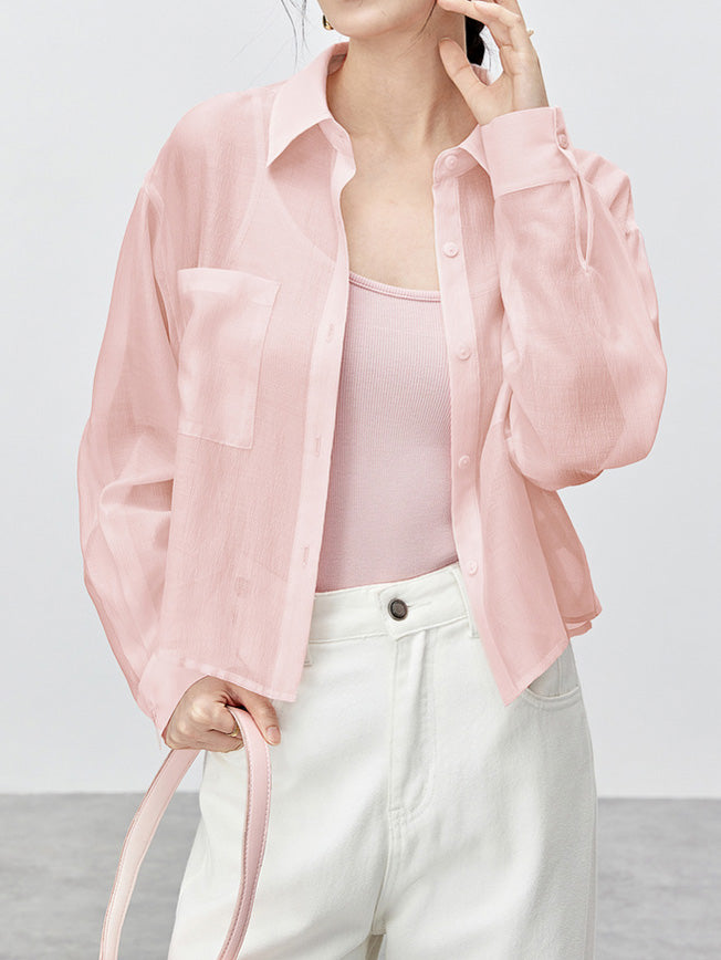 Short length sheer shirt in 3 colors