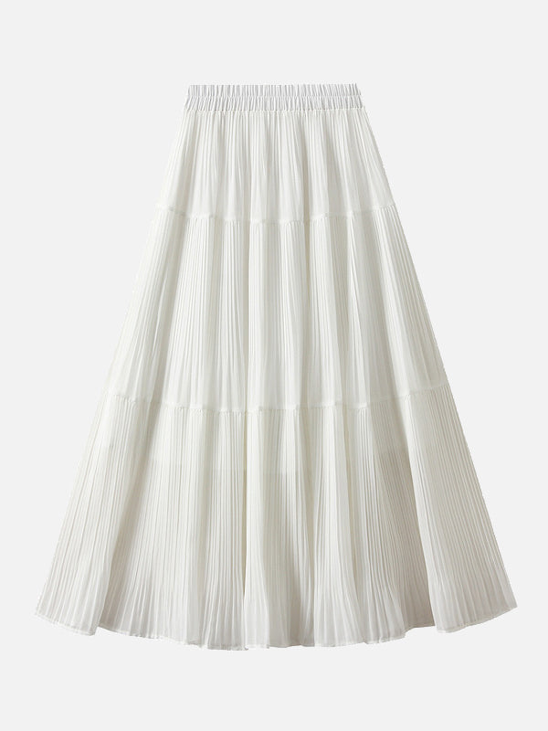 フェードアウトプリーツティアードスカート　6色入