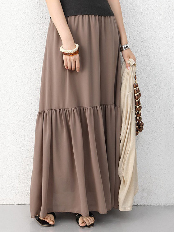 Tiered long skirt in 3 colors