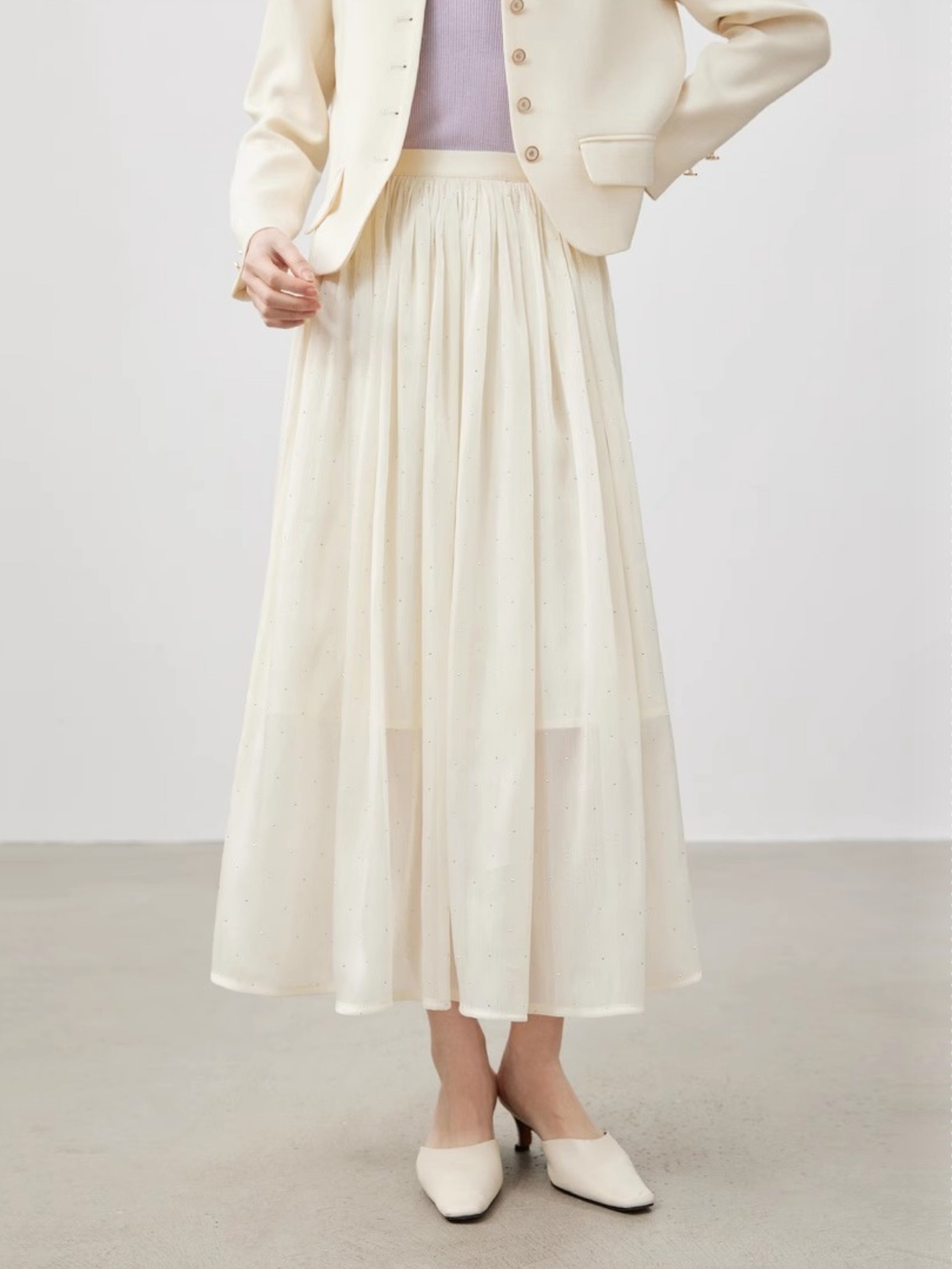 Beaded flare skirt, 6 colors