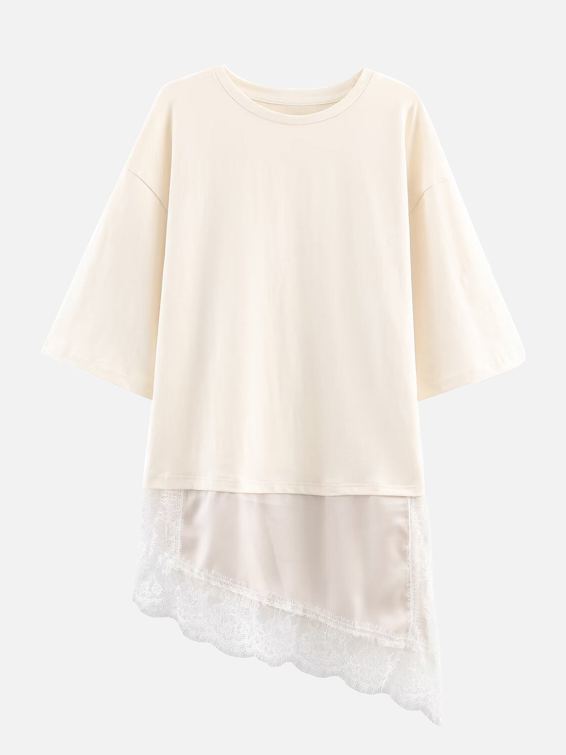 レースイレギュラーヘムTシャツ - SonderSable
