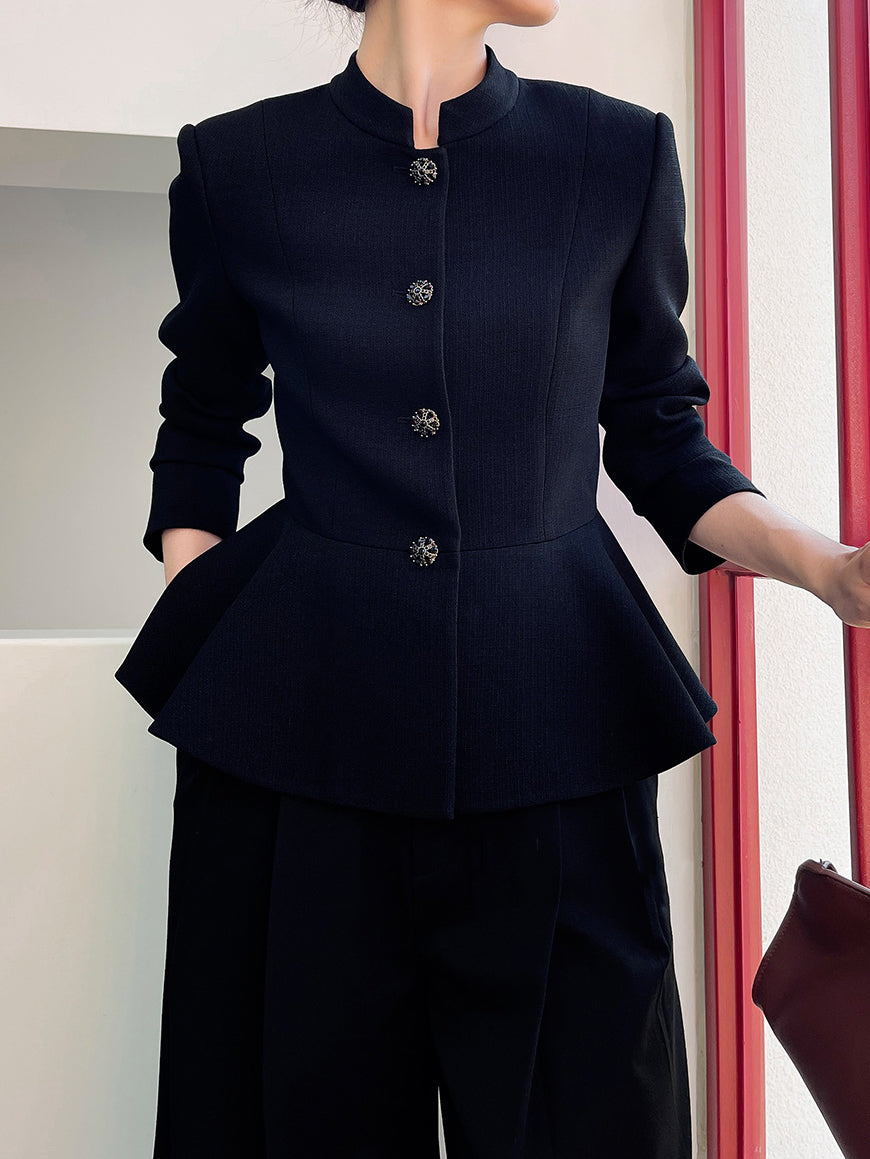 レトロボタンぺプラムジャケット - SonderSable