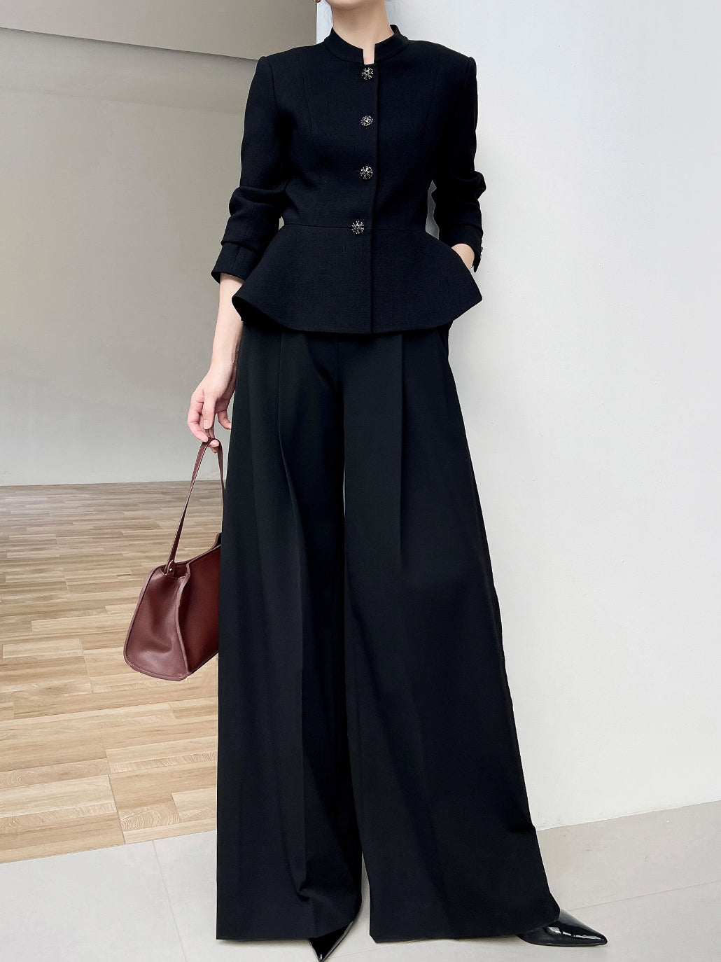 レトロボタンぺプラムジャケット - SonderSable