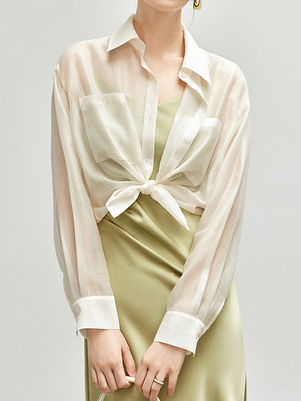 Short length sheer shirt in 3 colors