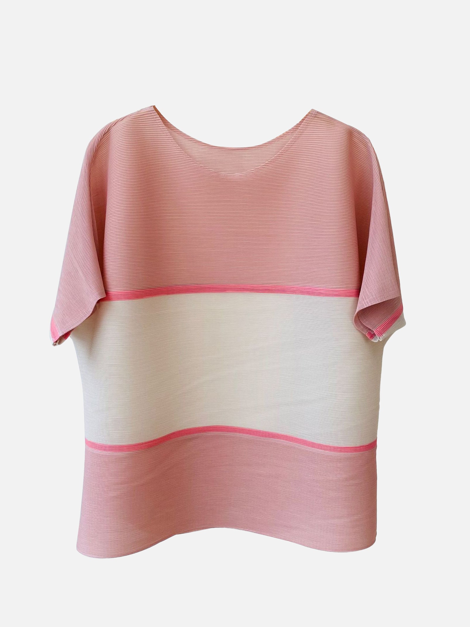 Two-Tone Pleated T-Shirt - 6 Colors