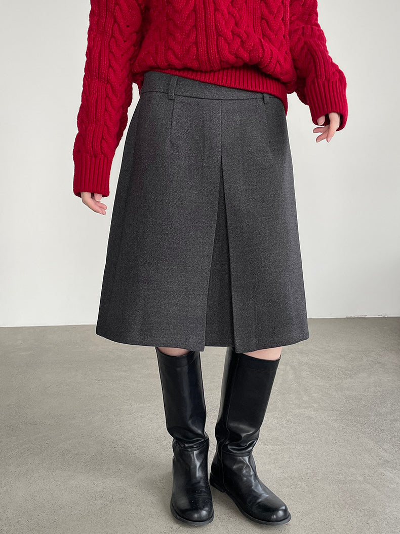 センタータックデザインスカート　2色入