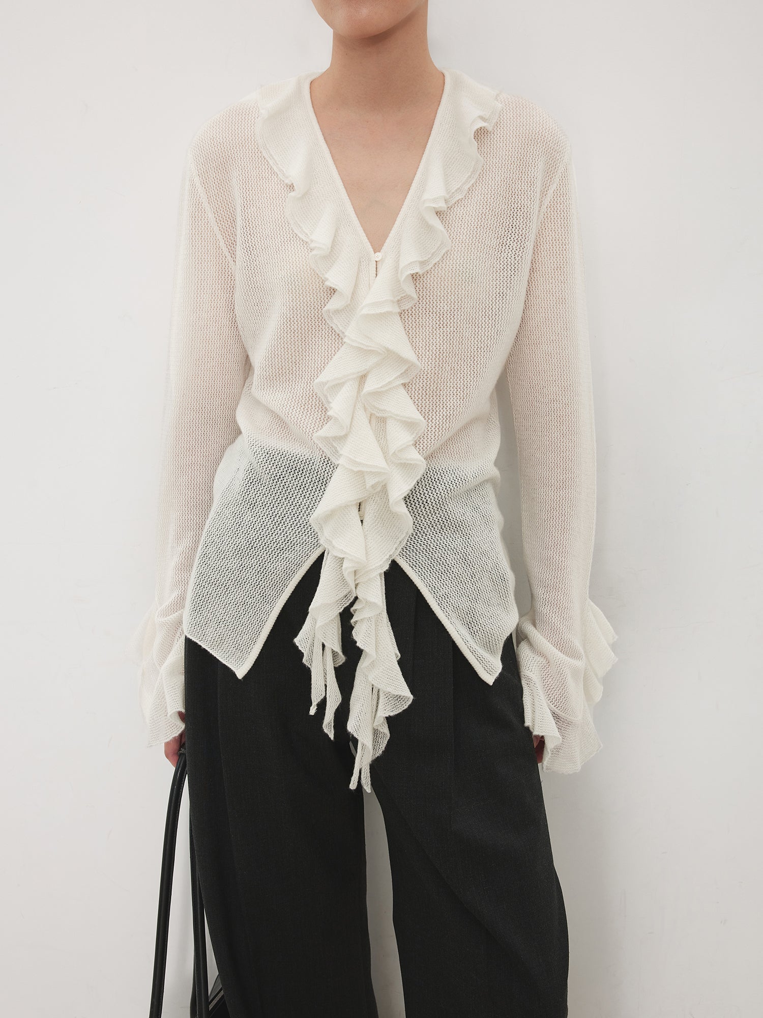 Frilled Flare Sleeve Cardigan (3 colors)