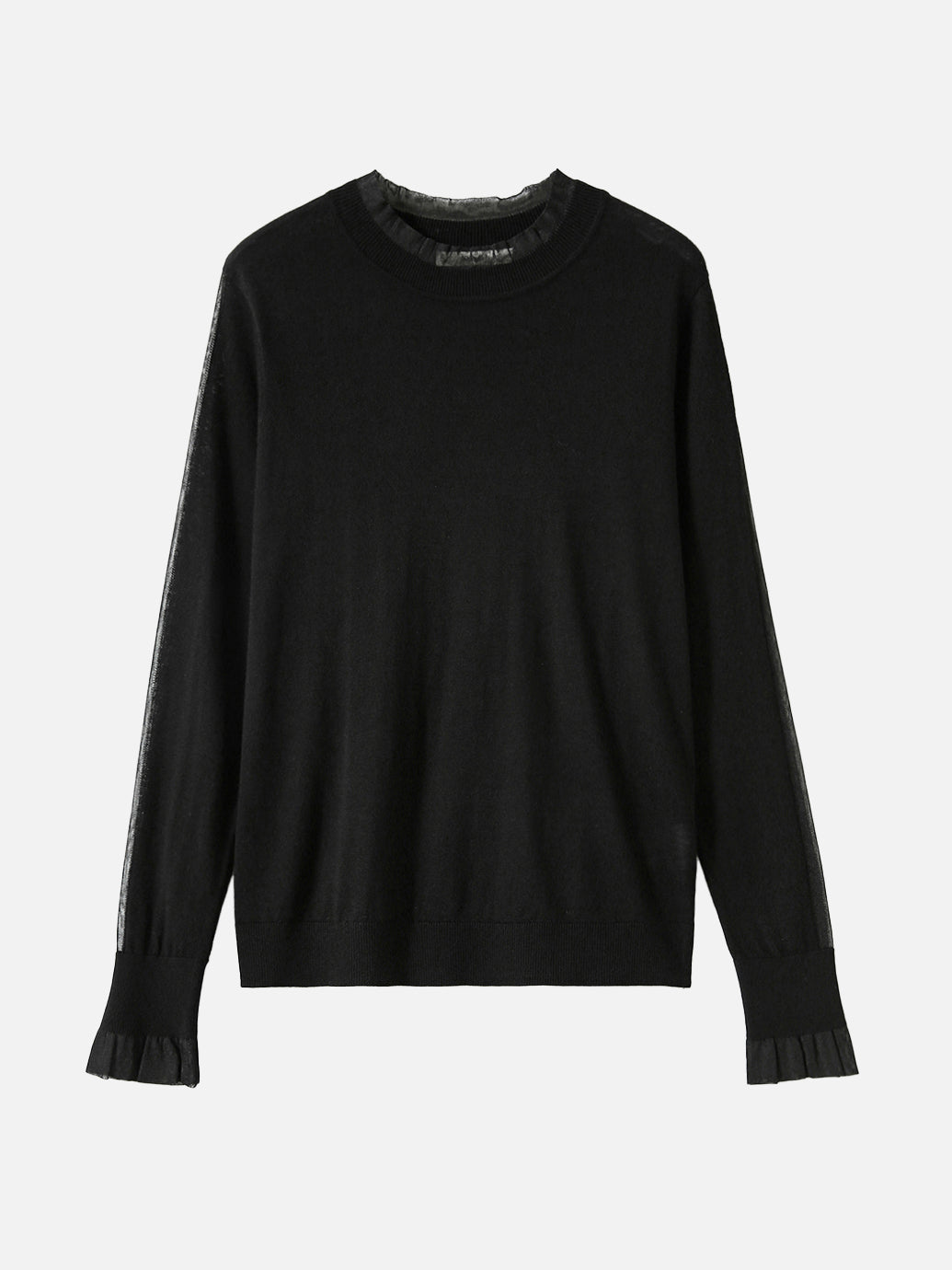 Tulle ruffle docking knit (2 colors)