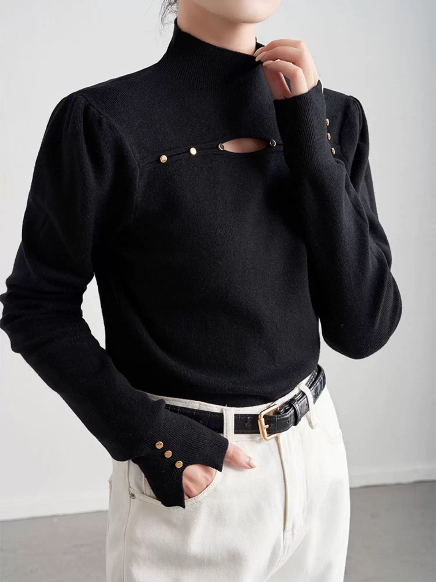 Cutout Petite High Knit (5 colors)