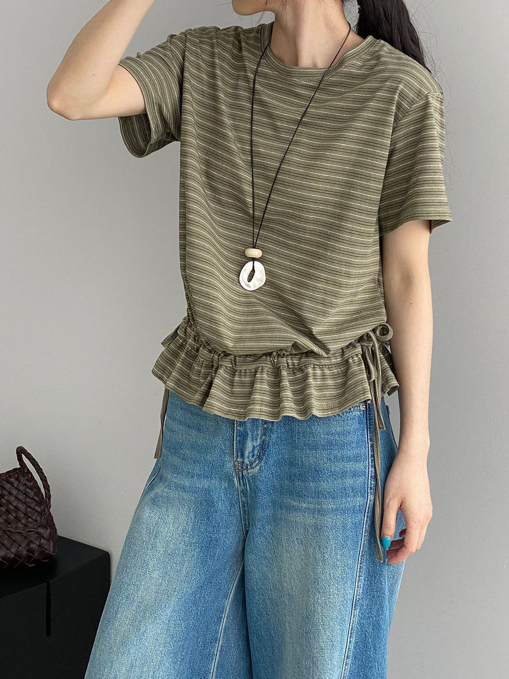 ドロストデザインボーダーTシャツ
