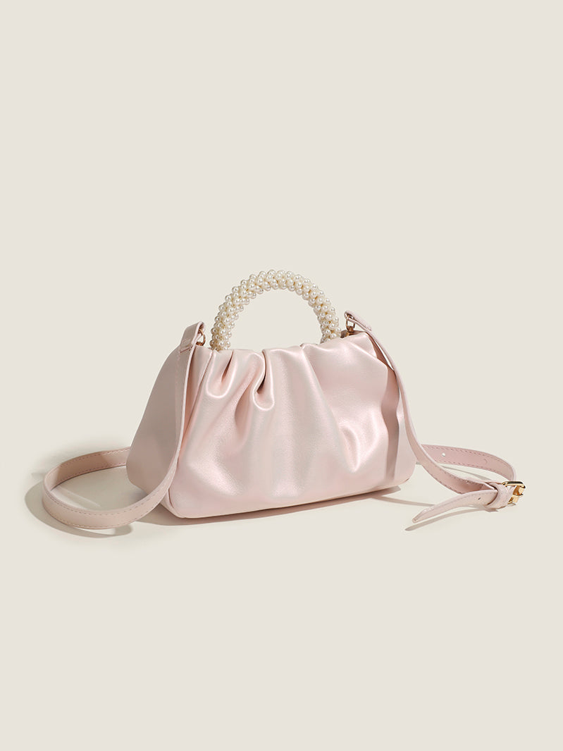 Pearl handle 2-way mini bag in 5 colors