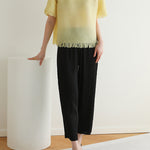 フリンジヘムプリーツTシャツ　7色入 - SonderSable
