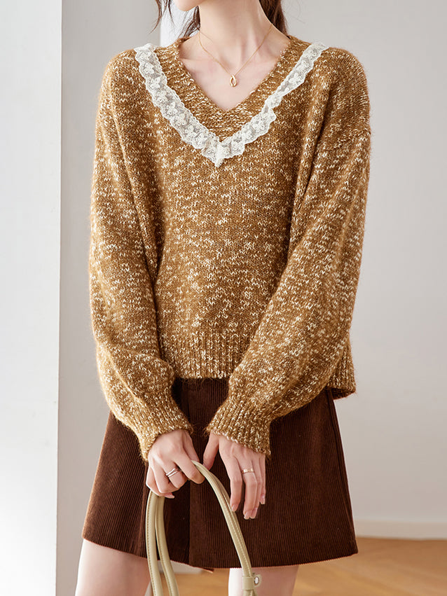 Lace-docking volume knit (3 colors)