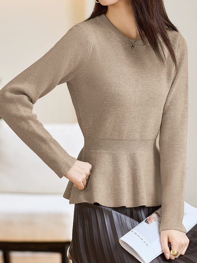 <先行公開>クルーネックぺプラムニット　5色入 - SonderSable