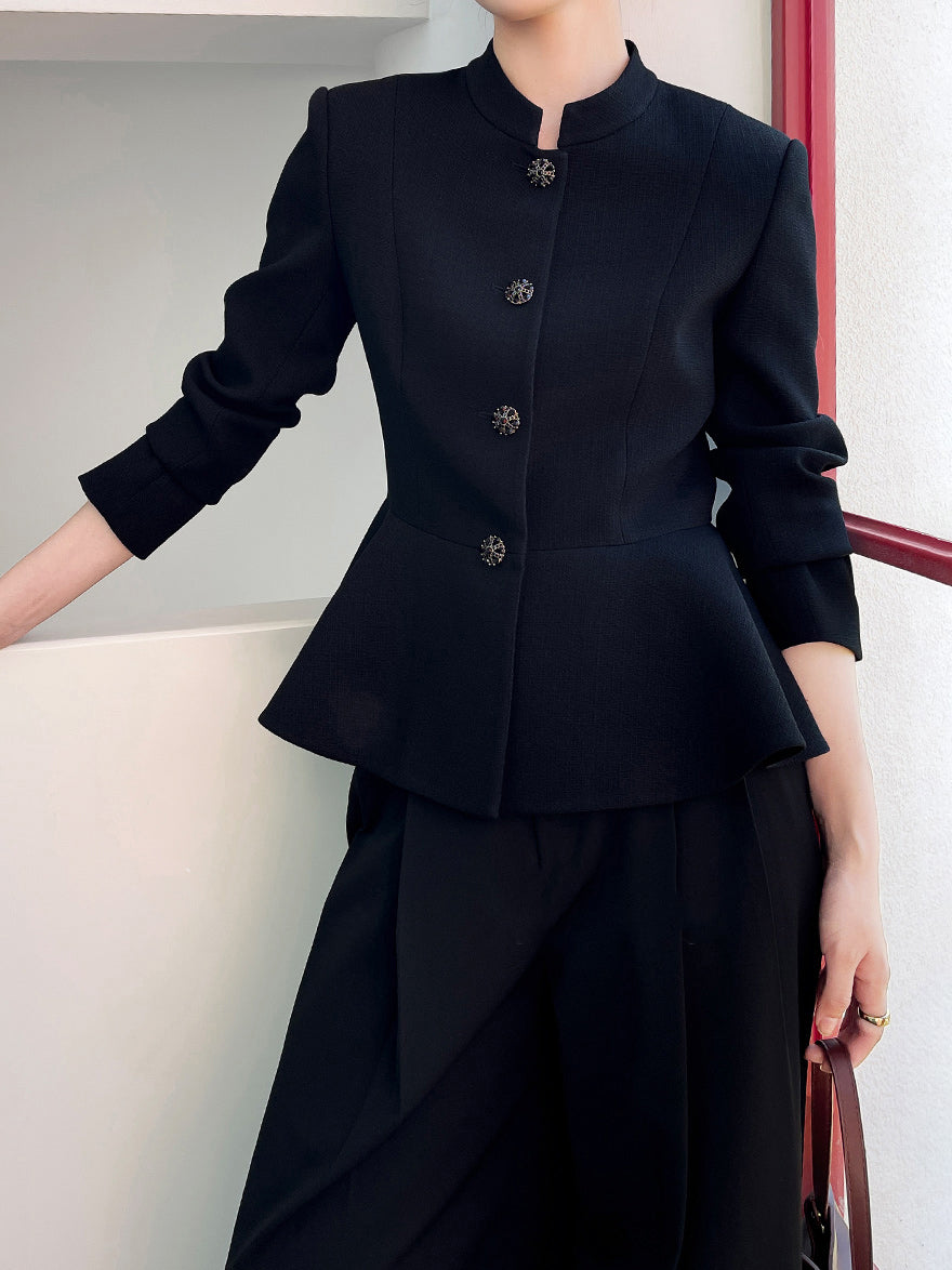 レトロボタンぺプラムジャケット - SonderSable