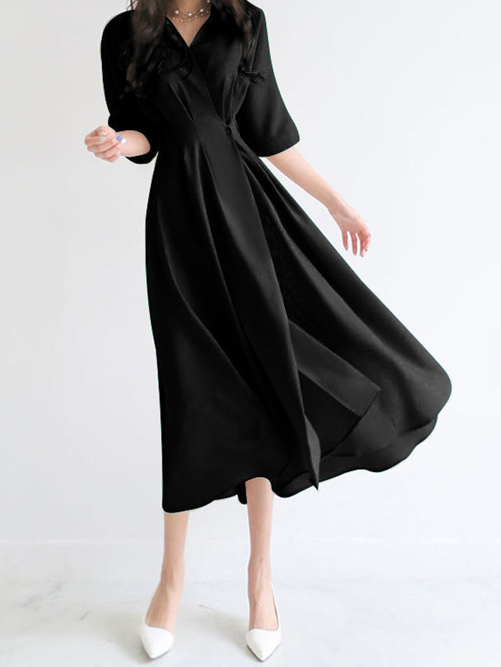 Skipper collar cache-coeur long dress, 2 colors