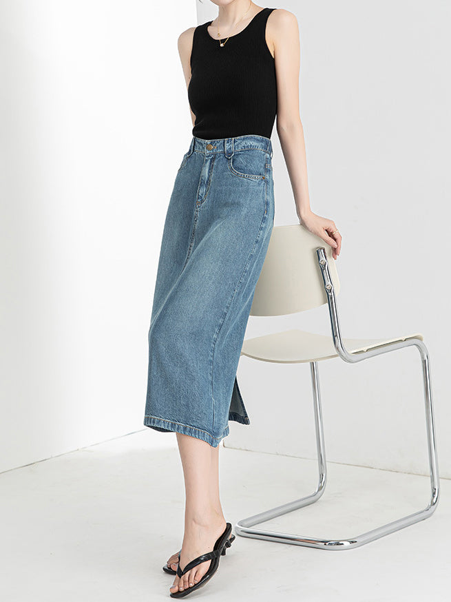 デニムナロースカート　2色入 - SonderSable