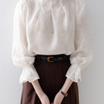 パールタックインレースブラウス - SonderSable