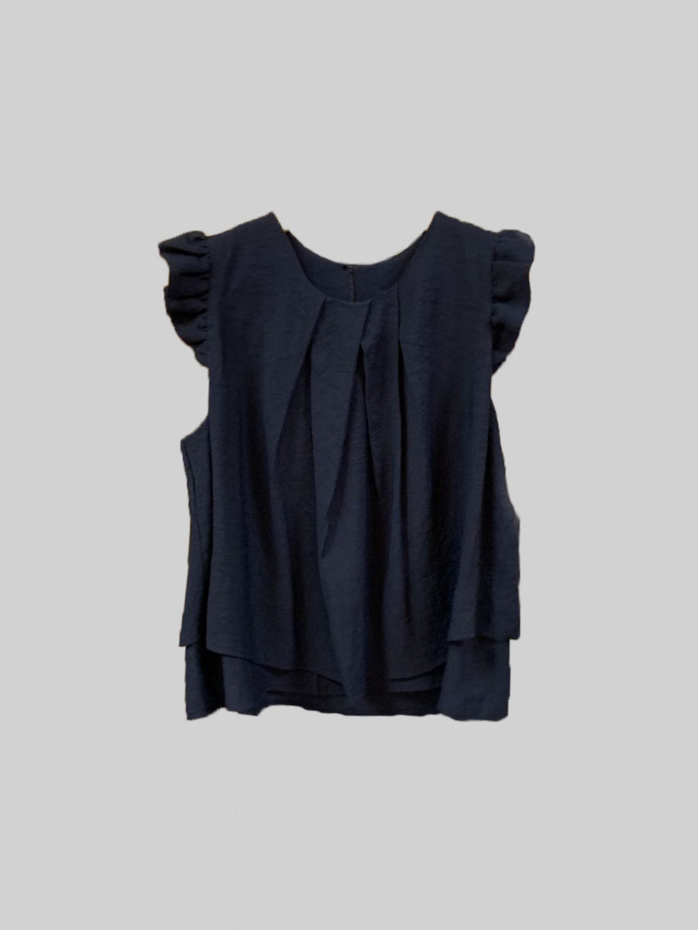 Frilled tuck sleeveless blouse in 3 colors