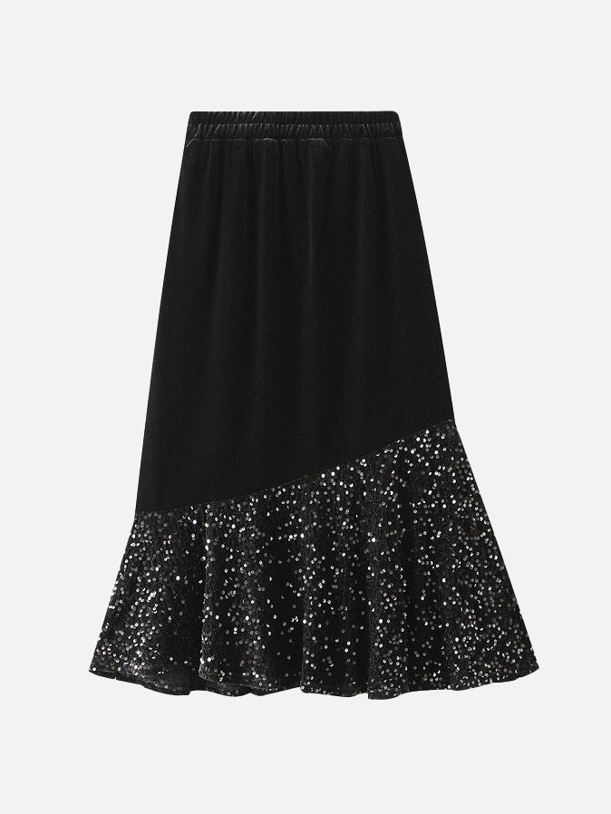 Sequined Velvet Skirt (3 colors)