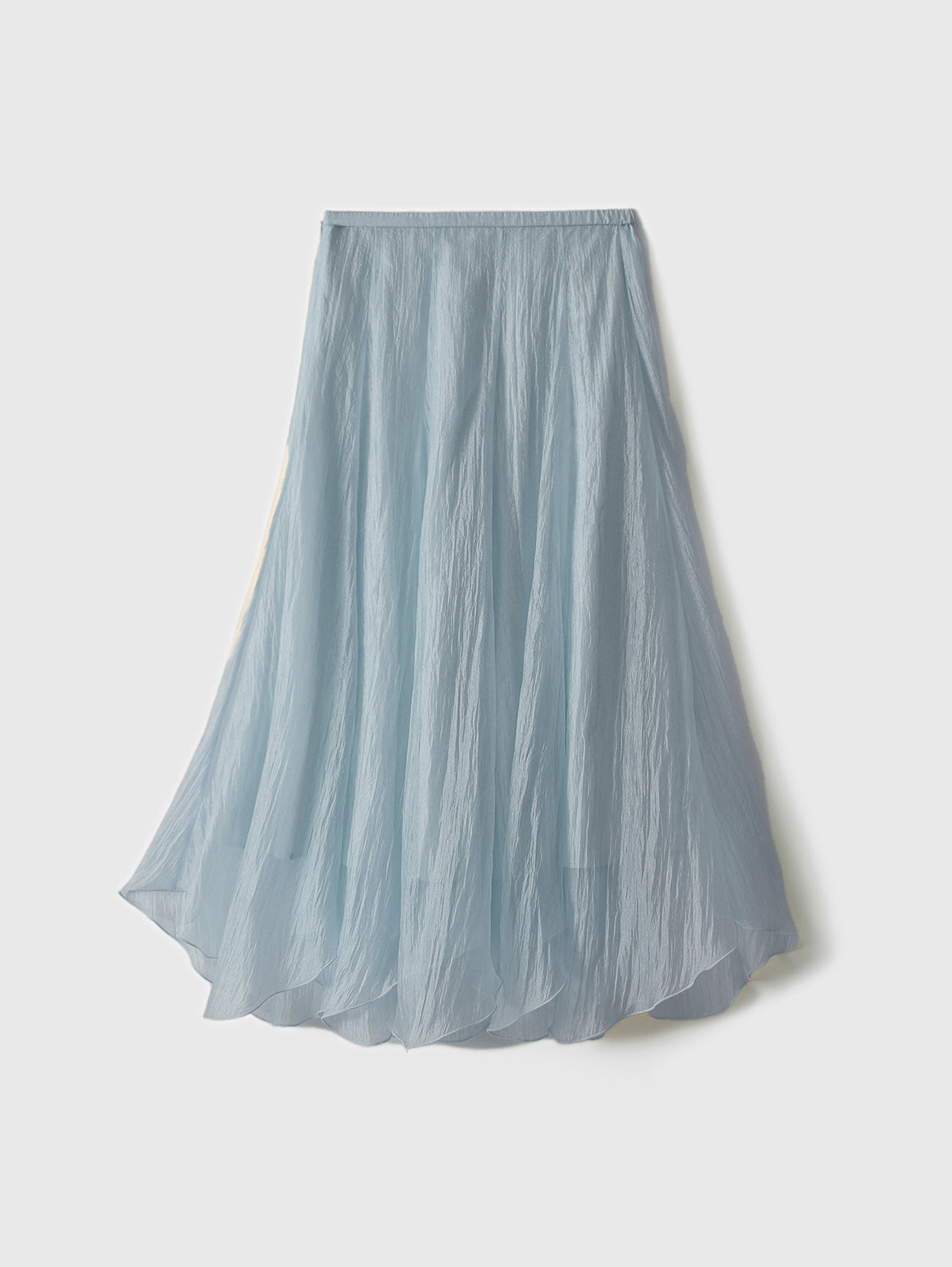 Asymmetrical hem crepe flare skirt in 4 colors