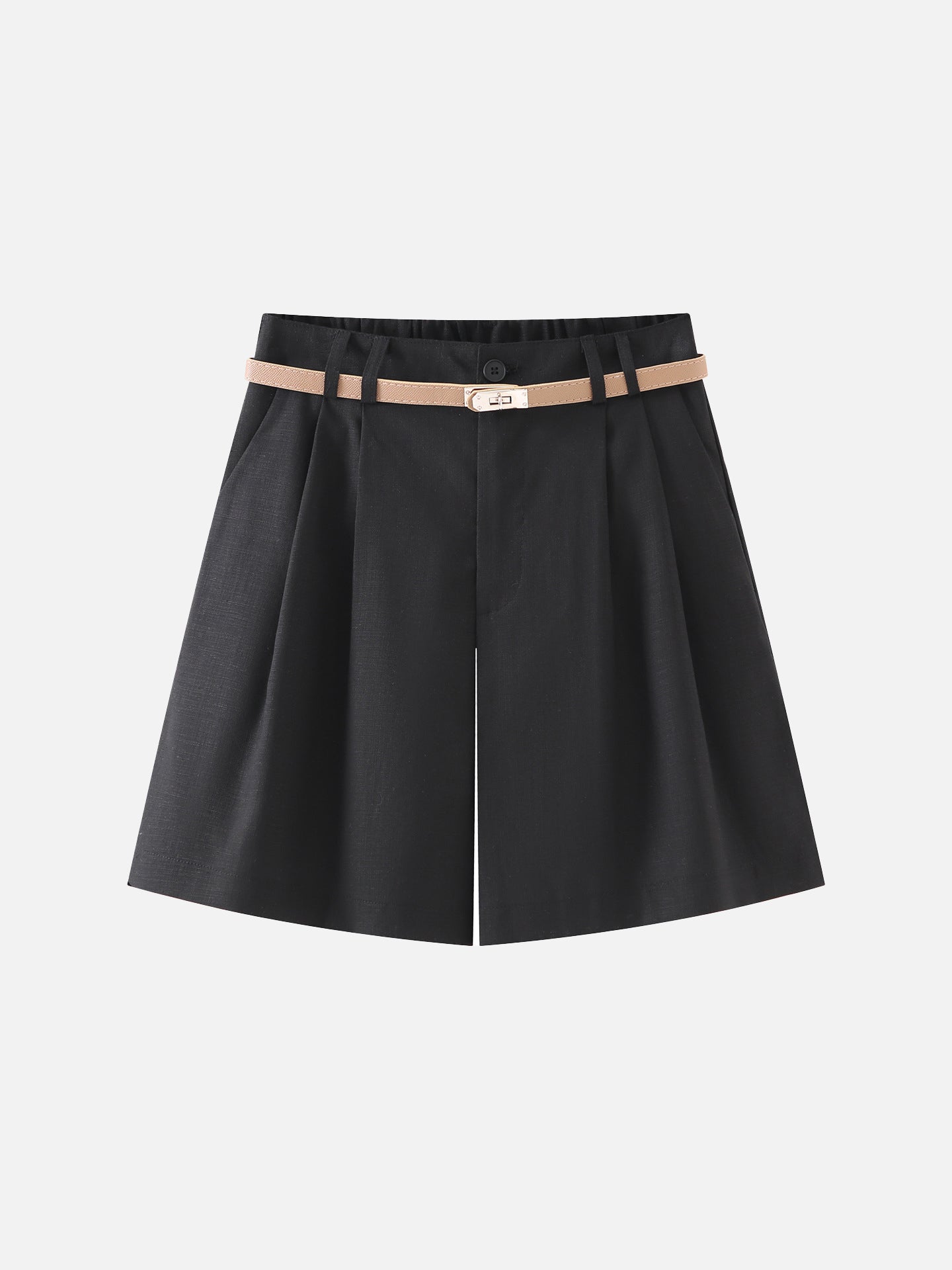 ダブルタックベルト付ショートパンツ　4色入