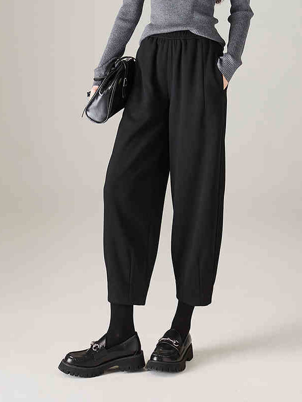 Tuck hem tapered pants in 3 colors