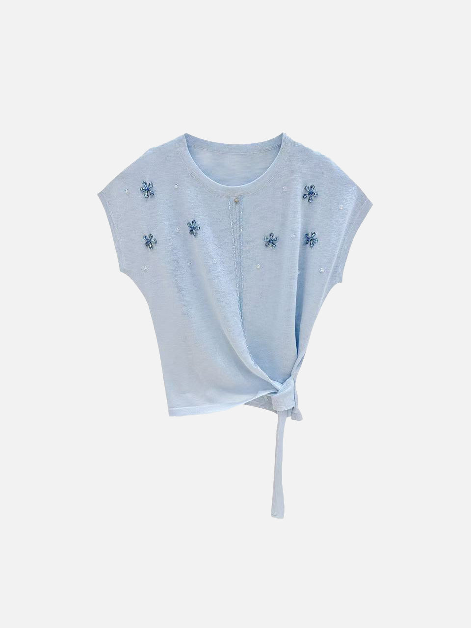 Beaded Side Strap Sheer Knit (3 Colors)