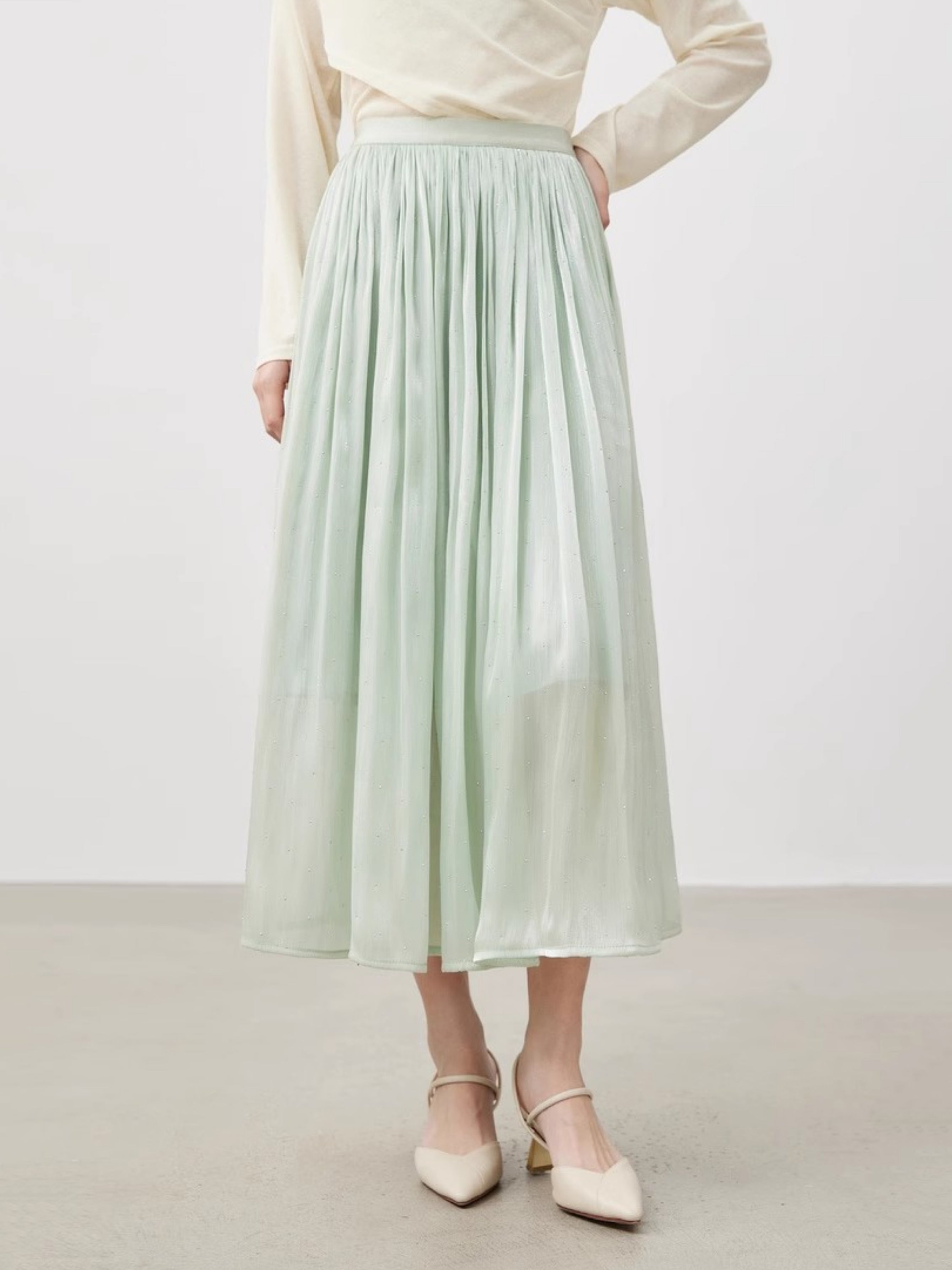 Beaded flare skirt, 6 colors