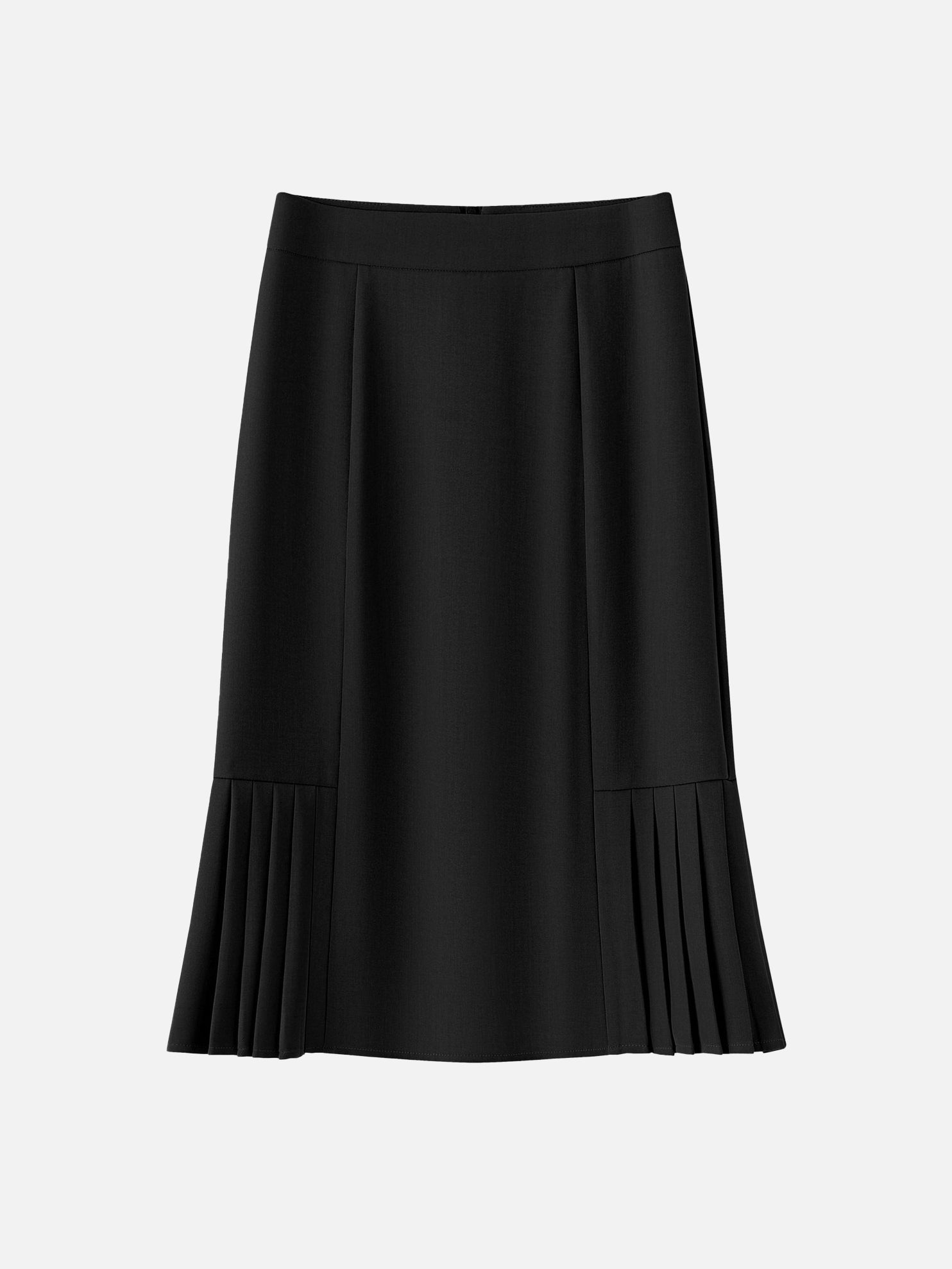 Side-pleated long skirt (2 colors)