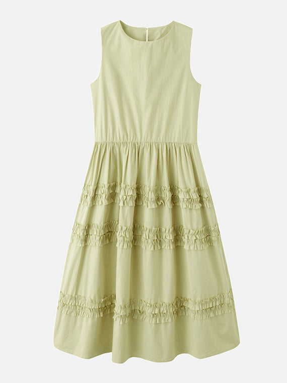 フリルギャザーフレアワンピース　3色入