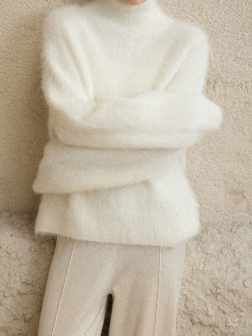 High-neck shaggy knit (5 colors)