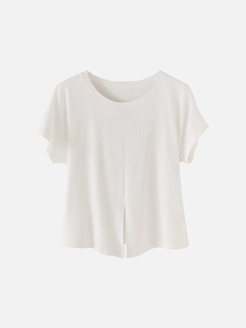 フロントスリットストラップTシャツ　2色入