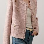 フリンジエレガントツイードジャケット - SonderSable