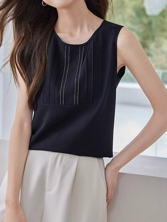 Pleated Bust Tank Tops in 2 colors