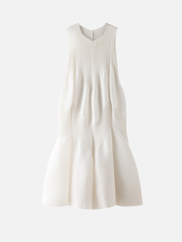 3D pleated long flare dress (4 colors)