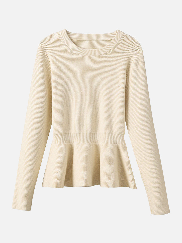 <先行公開>クルーネックぺプラムニット　5色入 - SonderSable